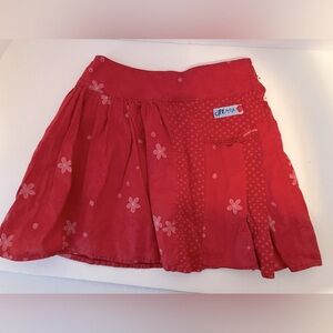Chipie Girl’s Skater Skirt, Size S, Faded Red Print, Made in France